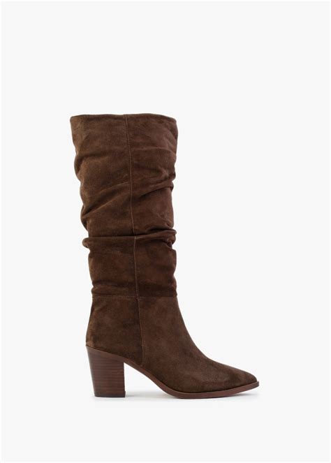 Alpe Strudel Brown Suede Ruched Knee Boots