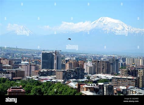 View Over The City Of Yerevan To Mount Ararat Stock Photo Alamy