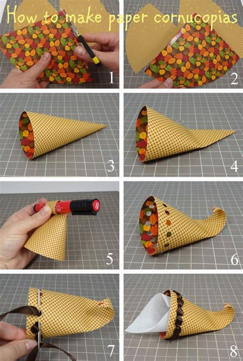 Paper Cornucopia Template Web How To Make A Paper Cornucopia Step 1