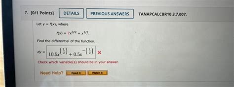 Solved 7 [0 1 Points] Details Let Y F X Where F X