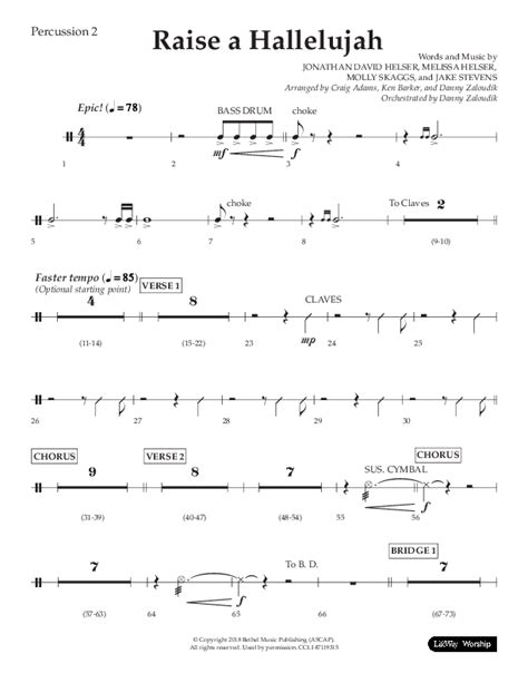 Raise A Hallelujah Choral Anthem Satb Percussion Sheet Music Pdf Lifeway Choral Arr Craig