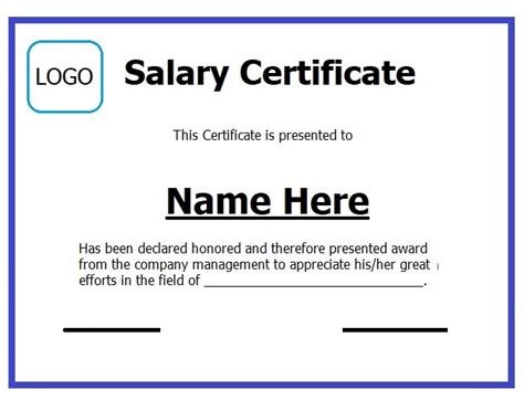 27 Editable Salary Certificate Templates In Ms Word Word