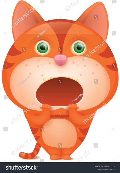 Cute Orange Cat Cartoon Characters Fun Stock Vector Royalty Free