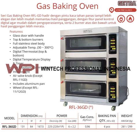 Promo Getra Rfl Gd Gas Baking Oven Oven Gas Pemanggang Roti Kaca