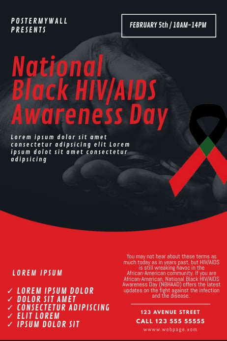 National Black Hivaids Awareness Day Flyer T Template Postermywall