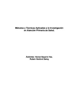 Fillable Online Mtodos Y Tcnicas Aplicadas A La Investigacin Fax Email