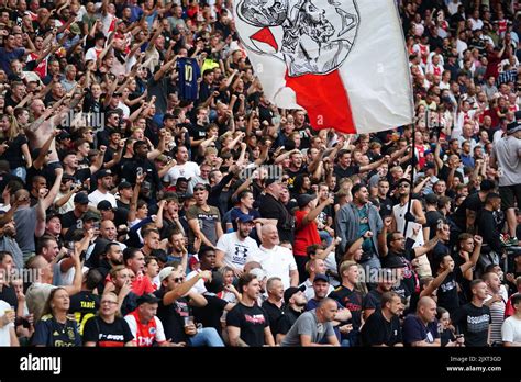 Ajax fans in the stands before the UEFA Champions League Group F match ...