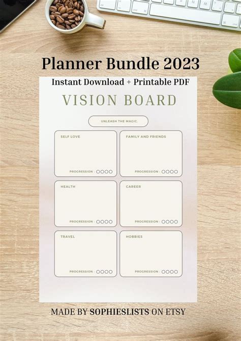 Vision Board And Habbit Tracker Weekly Habit Tracker Printable