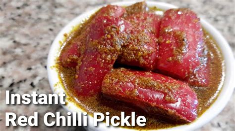 Instant Red Chilli Pickle Red Jalapeño Chilli Pickle recipe by