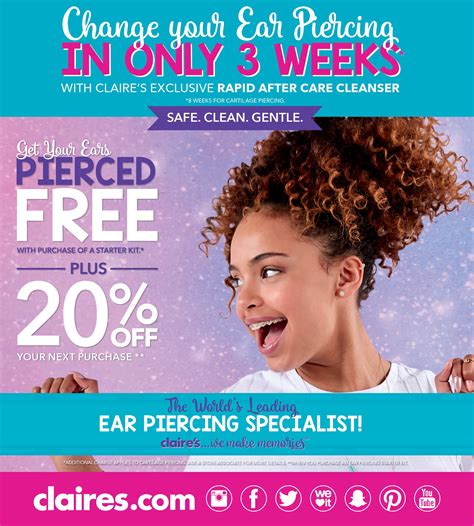 FREE Ear Piercing At Claire S Galleria At Crystal Run