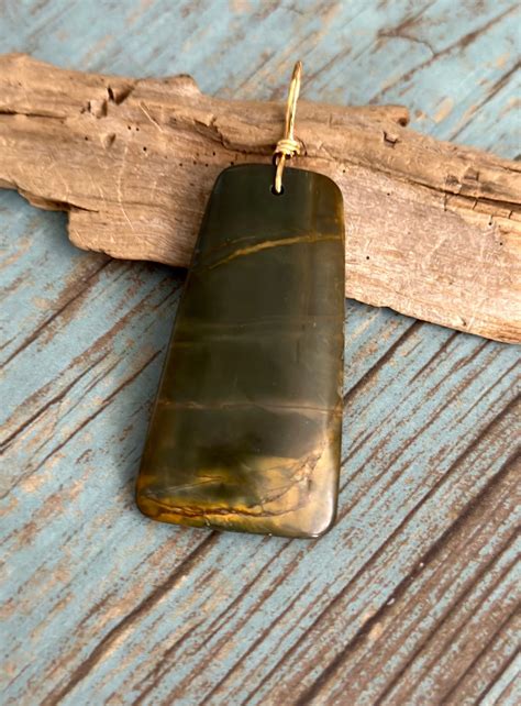 Natural Jasper Pendant Gold, Jasper Stone Pendant on Cord, Gift Idea - Etsy