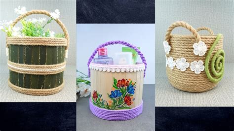 Ideas Diy Recycle Plastic Bottles To Basket Diy Rope Organizer