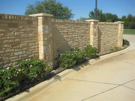 Stone Wall Fence On Board Fence Standard Fence Cedar Fence Wood Fence