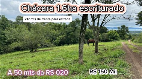 Chácara 1 6ha 16 000m2 escriturado 217mts de frente E a 50mts da