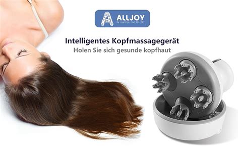 Elektrisches Kopfhautmassagegerät Alljoy Kabelloses Lcd Kopfmassagegerät Wasserdichtes Ipx7