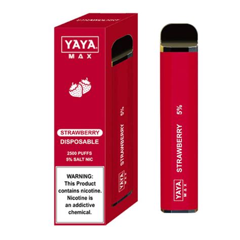 YAYA MAX 2500 NTN Disposable Vape Device Strawberry 50mg 6 5mL