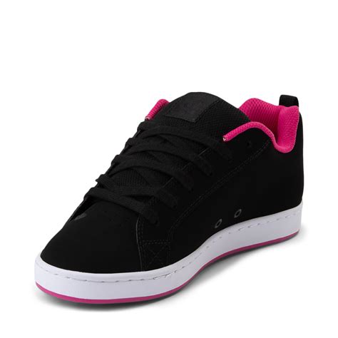 Womens DC Court Graffik Skate Shoe Black Pink Journeys