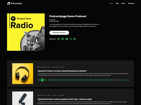 Podcast Website Templates - Podcastpage.io - Site Builder for Podcasters