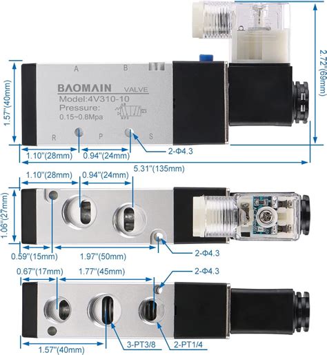 Baomain Pneumatic Way Solenoid Air Valve Ac V Nepal Ubuy