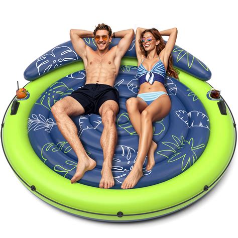 JOSEN Pool Floats Adult, Inflatable Tanning Pool - Extra Large Pool Floats for Adults Heavy Duty