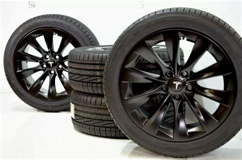 19″ Tesla Model S Slipstream Factory OEM Black Wheels Rims Tires ...