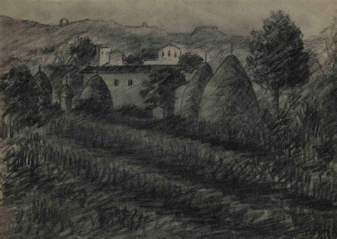 Achille Lega Paesaggio Disegno A Carboncino 1928 In Vendita Su Pamono