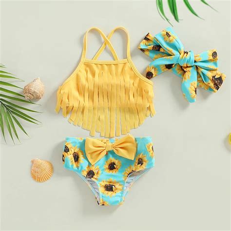 Y Kinder Bikini Set M Dchen Bademode Sommer Quaste Sling