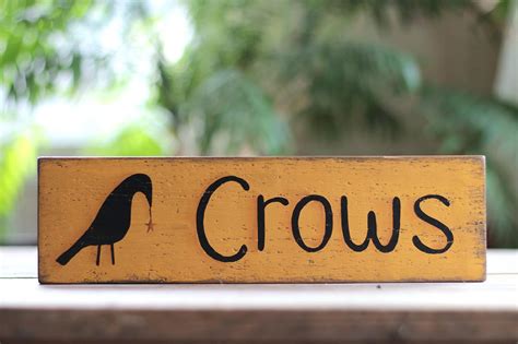 Crows Sign Primitive Crow Decor Primitive Wood Sign Etsy