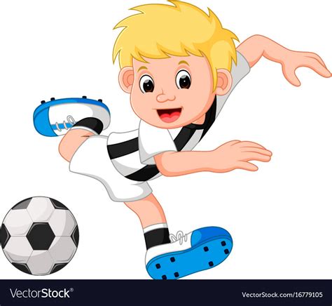 Boy Cartoon Playing Football Royalty Free Vector Image The Best Porn