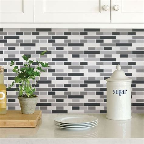 NH2362 - Smoked Glass Peel and Stick Backsplash Tiles - by In Home