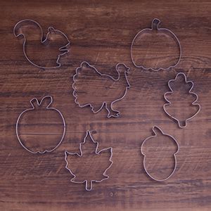 Large Autumn Fall Thanksgiving Cookie Cutter Set 7 Piece Stainless