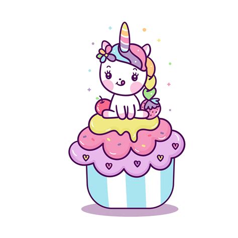 25 Gambar Cupcake Unicorn Kartun Paling Populer