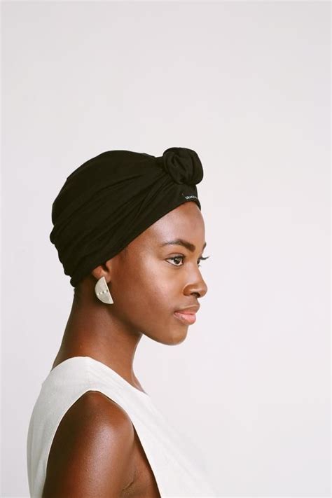 Black Satin Lined Knot Turban Grace Eleyae Inc Black Satin