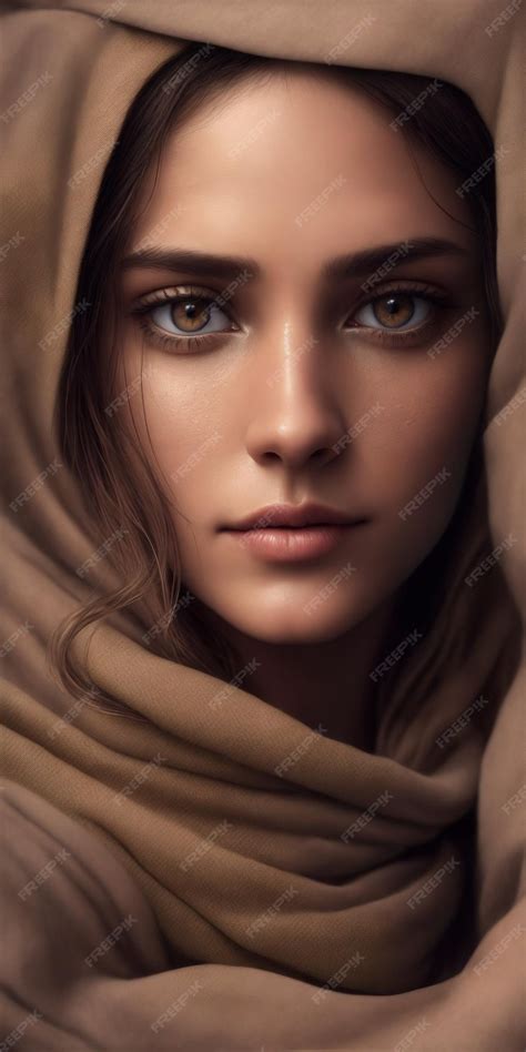 Premium Ai Image A Photorealistic Portrait Of A Stunningly Beautiful Woman Illustration