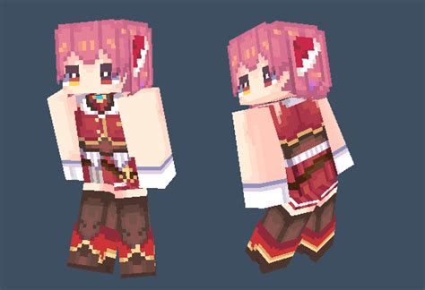 Houshou Marine Without Eyepatch Minecraft Skin