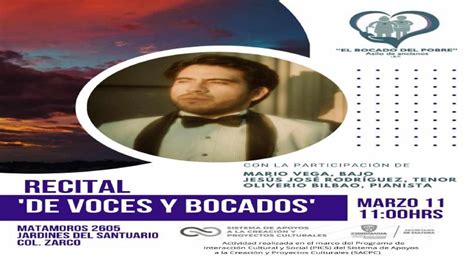 Invitan A Recital De Voces Y Bocados Totalmente Gratuito