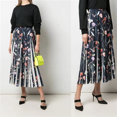 Summer Elegant Clothes Ladies Oem Multicolour Floral Print Skirt Fully