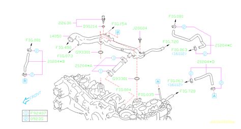 Subaru Forester Engine Coolant Hose Ab Genuine Subaru Part