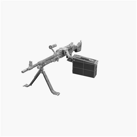 3d model of machine gun fn mag