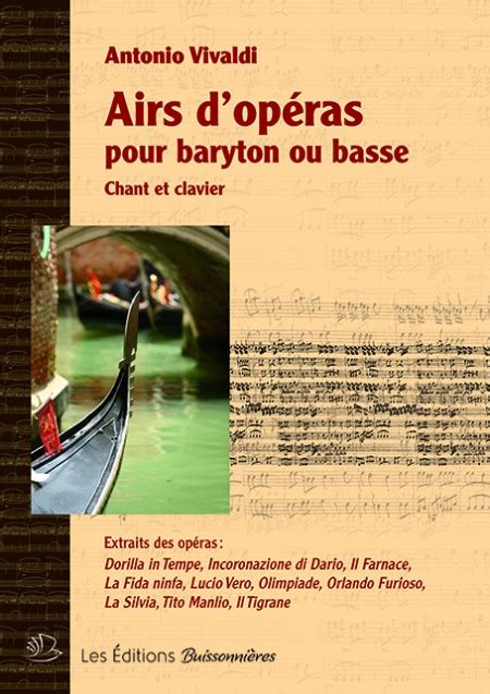 Scop Les Editions Buissonnieres Vivaldi Airs D Op Ra Pour Basse