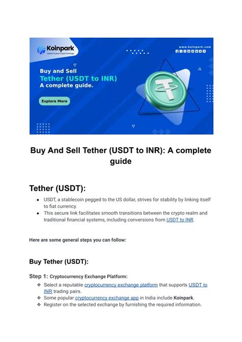 PPT Buy And Sell Tether USDT To INR A Complete Guide PowerPoint