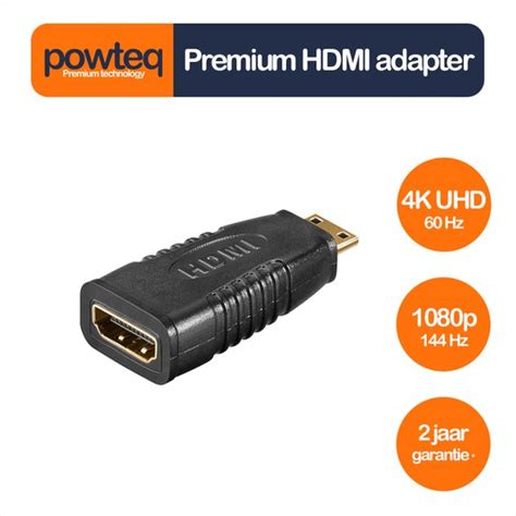 Powteq Premium Hdmi Adapter Hdmi Naar Mini Hdmi K Uhd Hz