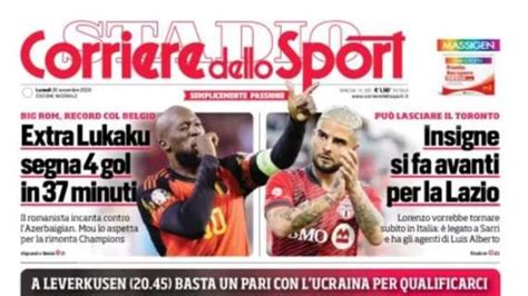 Prima Pagina Corriere Dello Sport Match Point