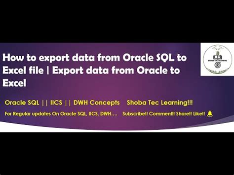 How To Export Data From Oracle Sql To Excel File Export Data From