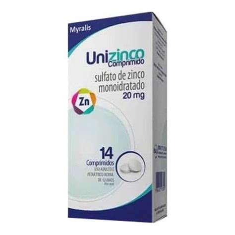 Unizinco Mg Comprimidos Lelly Drogarias