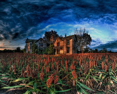 Village Houses Dark Farm Field House Landscape Hd Wallpaper Peakpx