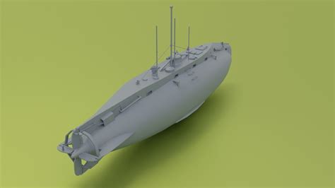 3d Model Hms Holland Submarine Vr Ar Low Poly Cgtrader