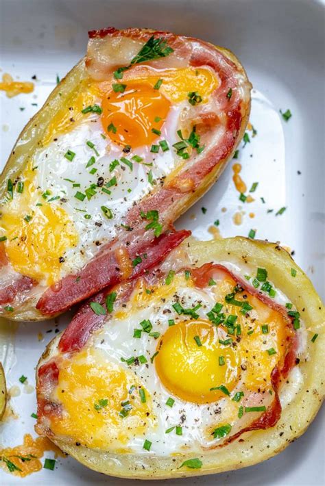 Double Baked Bacon Egg Potatoes For Super Creative And Clean