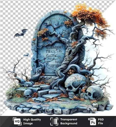 Premium Psd Premium Of Vector Illustration Tombstone With Halloween Elements