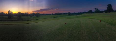 Golf Course Tee Box Panorama At Sunset Rphotocritique